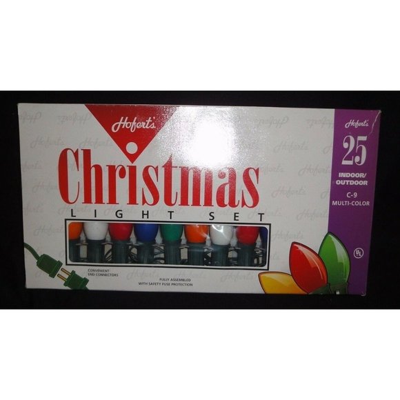 Hofert's Christmas 25 Indoor Outdoor C9 Multi-Color Bulb String Light Set